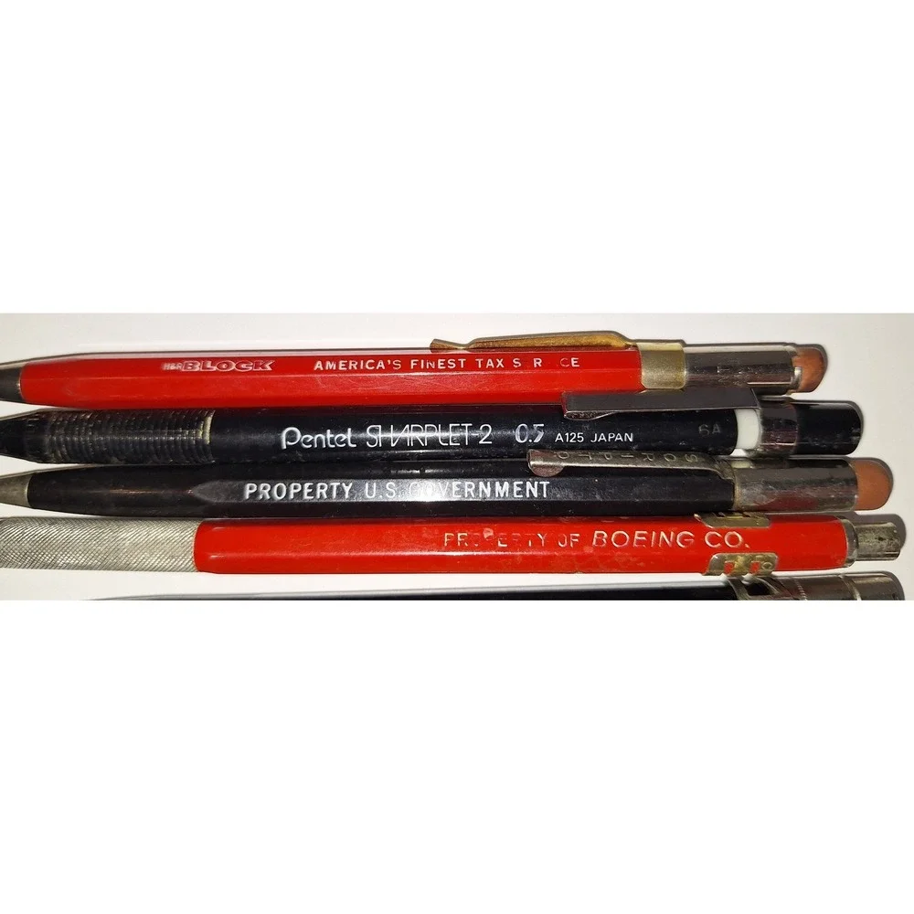 Vintage Mechanical Pencil Lot Pentel‎ Boeing US Government H&R Block Autopoint